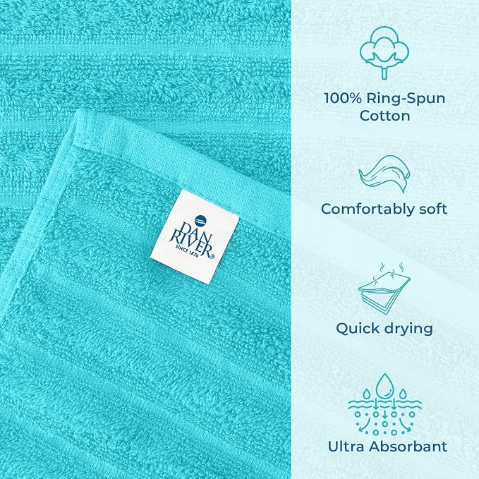 DAN RIVER Pack of 2 Bath Sheet 35x70 Inches, Ribbed Jumbo Bath Sheets - Image 3