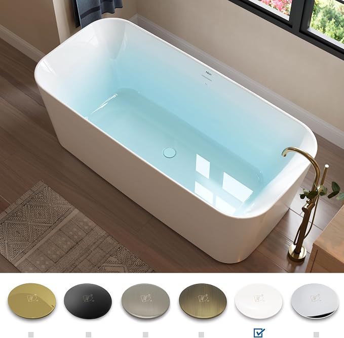 FerdY Maui 67" Acrylic Freestanding Bathtub, Contemporary Elegant Design - Image 4
