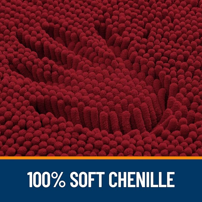 OLANLY Bathroom Rugs 47x20, Extra Soft Absorbent Chenille Bath Rugs, Rubber - Image 3