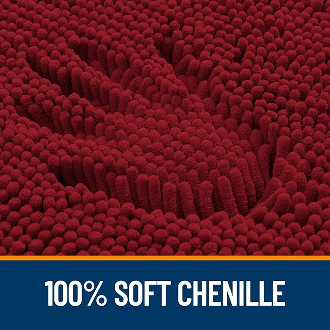OLANLY Bathroom Rugs 44x24, Extra Soft Absorbent Chenille Bath Rugs, Rubber - Image 3