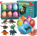 Bath Bombs for Kids with Surprise Inside, 6 Pack Dinosaur Toys Toddler Bath by Zeewoo