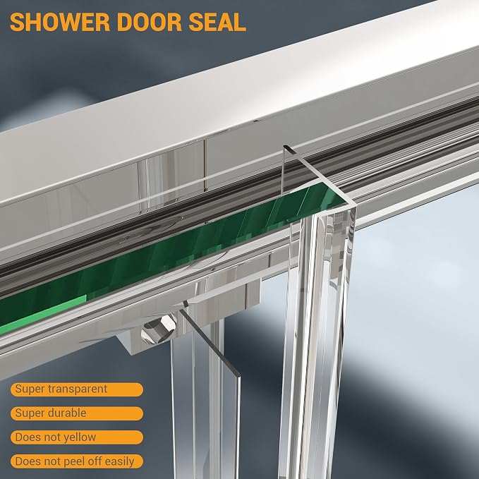 Bathroom Shower Glass Door 45.4"-47" W×76" H, Single Sliding Shower Door - Image 3