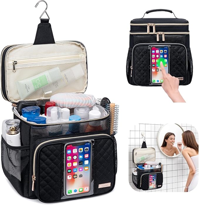 Large Toiletry Bag for Women Men, Bathroom Bag, Water Resistant Shower Bag - Image 2