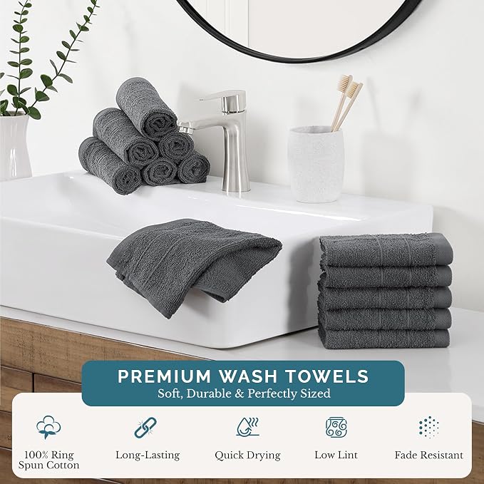 Casa Platino Wash Cloths Set of 12- Spa & Salon Quality - Image 2