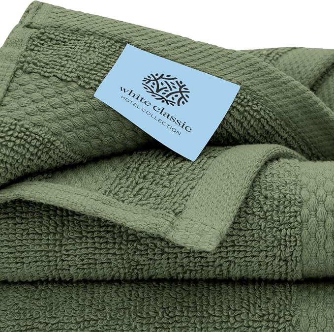 White Classic Luxury Bath Towel Set of 8 Pieces - Image 5