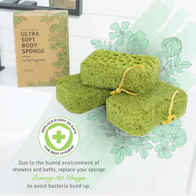 Spongentle Deep Cleansing Dual Texture Body Loofah Sponge, Vacuum Sealed - Image 7
