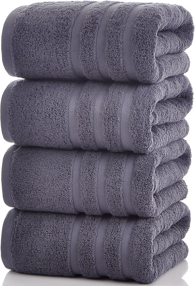 Cotton Bath Towel – Large 30x60 Inches, Thick & Absorbent Towel by Velqora