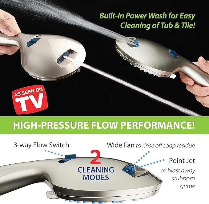 Hotel Spa AquaCare As-Seen-On-TV High Pressure Handheld & Rain 50-mode 3-way - Image 9