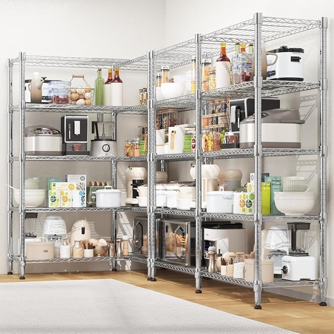 Homdox 5 Tier Storage Shelves, Heavy Duty Wire Shelving Unit, Adjustable Metal - Image 2