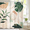 Boho Shower Curtain 72Wx72H Modern Bohemian Abstract Tropical Green Leaves by MitpokBrand