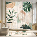 4 PCS Boho Shower Curtain Set 72Wx72H, Non-Slip Bath Rug Toilet Lid Cover and U by MitpokBrand