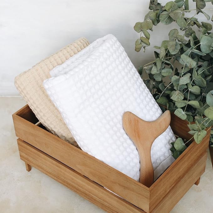 sea me at home Waffle Hand Towel – 100% Turkish Cotton, Soft and Absorbent - Image 2