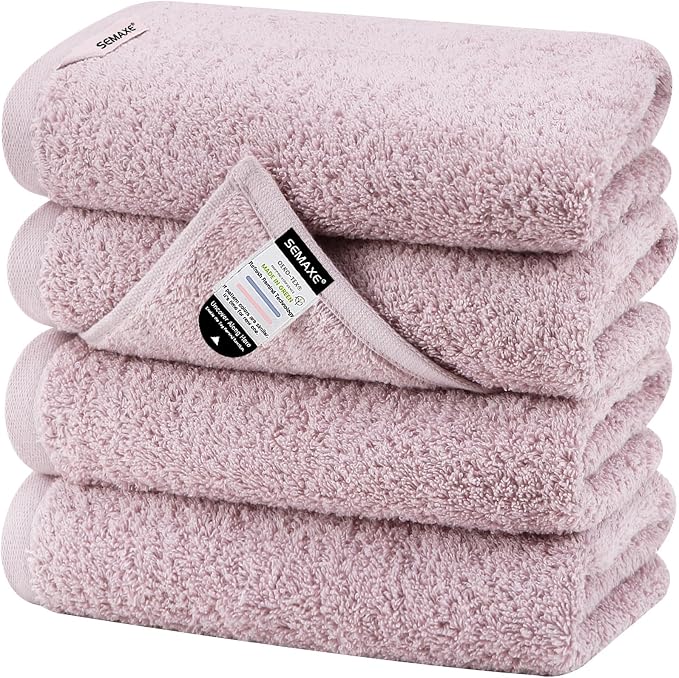 SEMAXE Purple Hand Towels for Bathroom, 100% Cotton Towels by SEMAXE