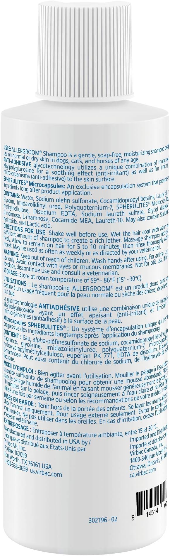 Virbac Allergroom Pet Shampoo For Dogs, Cats & Horses - Image 2
