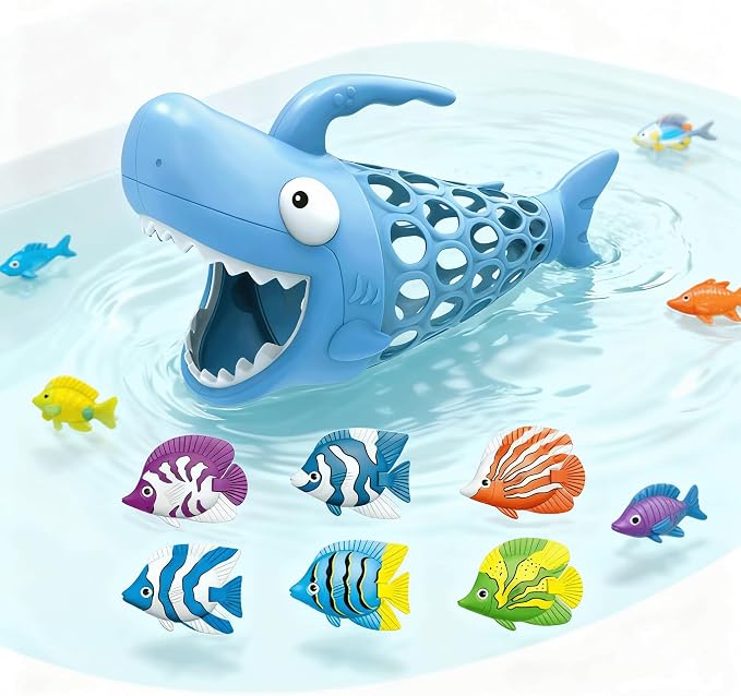 6-in-1 Shark Fishing Bath Toy for Kids - Image 2