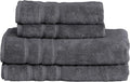 Mosobam Luxury Turkish 4pc Towel Set 30X58 16X30 Charcoal Gray 700 GSM Bamboo by Mosobam