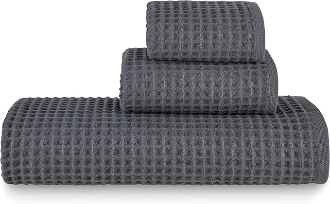 sea me at home Waffle Bath Sheet Set, 100% Turkish Cotton, Includes 1 Bath Sheet by seameathome