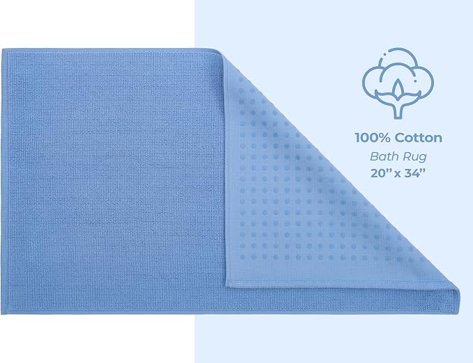 American Soft Linen Bath Rug, 20 in 34 in 100% Cotton Bath Mats Rugs - Image 5