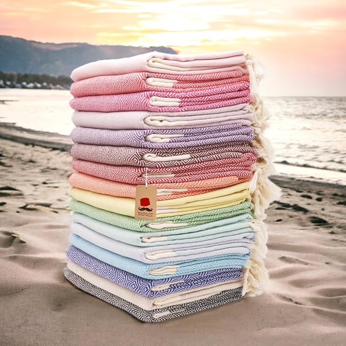 Bazaar Anatolia Turkish Beach Towel – 100% Cotton, Quick Dry, Sand Free Towel - Image 8