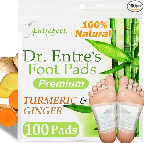 100 Turmeric & Ginger Foot Pads | Premium Pads to Feel Better, Sleep Better & by EntreFeet