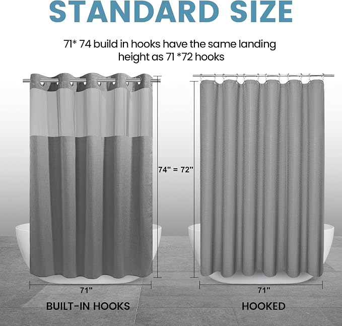 Grey Shower Curtain and Liner Set - Image 7