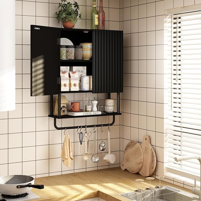 RUSTOWN Fluted Bathroom Wall Cabinet - Image 4