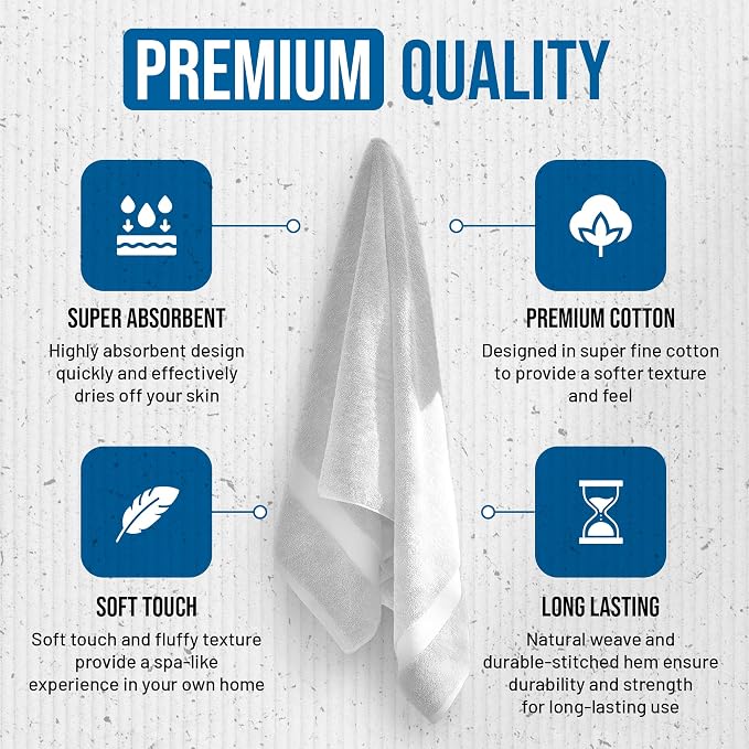 TOWELTIQUE- Organic Cotton Plush Bath Towels Pack of 4 GOTS & Oeko- TEX - Image 2
