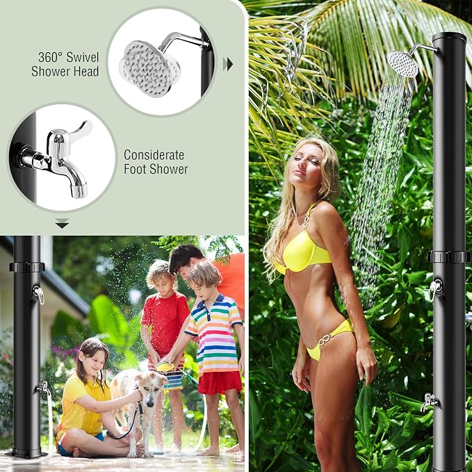 LDAILY Outdoor Shower, 10 Gallon Solar Heated Pool Shower - Image 5