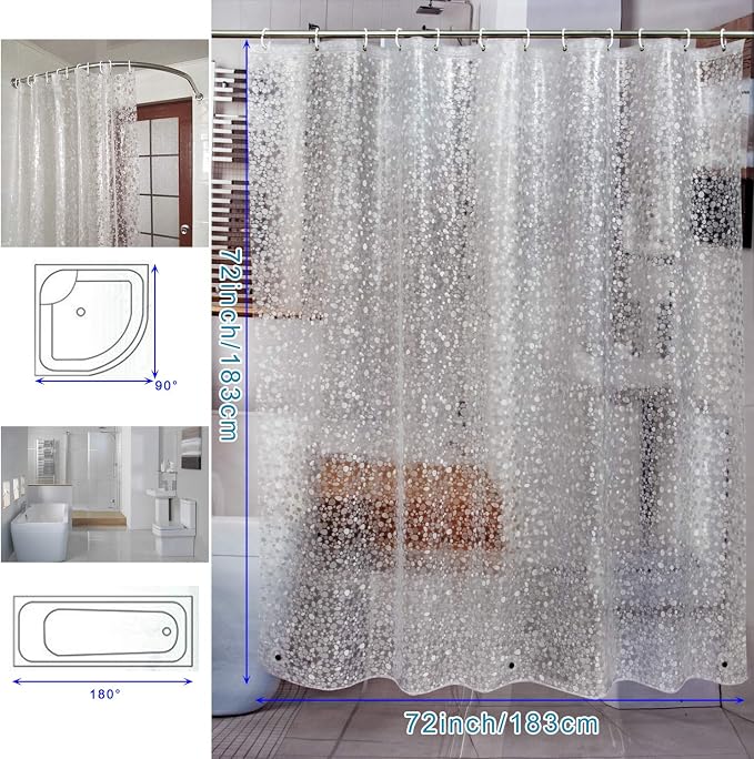 Bostofy Waterproof Shower Curtain Liner 8G EVA Thick Shower Curtain - Image 7