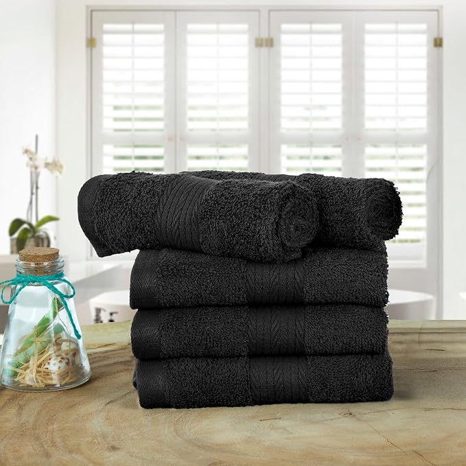 Ample Decor Washcloths Pack of 5 12 X 12 Inch 100% Cotton 600 GSM, Soft - Image 2