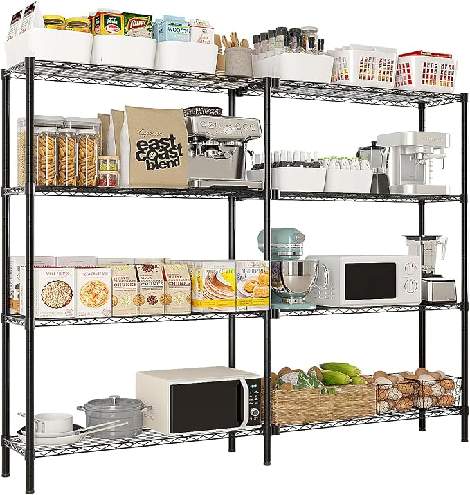 8 Tier Storage Racks Shelving, Heavy Steel Pantry Shelves, Adjustable Wire by Unknown