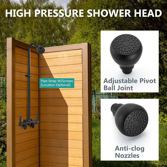 Aolemi Outdoor Shower Fixtures Kit Faucet System 3 Inch Center - Image 4