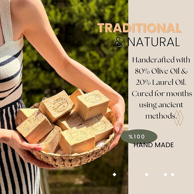 Aleppo Soap -%20 Laurel Oil, %80 Olive Oil, Traditional Production, Natural - Image 3
