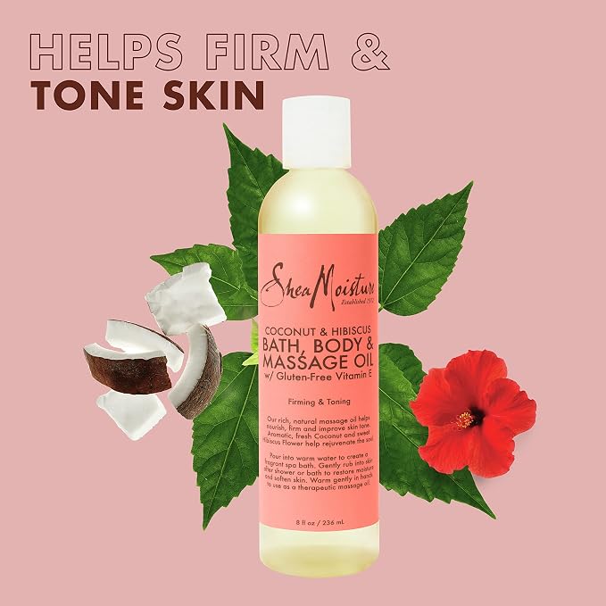 Shea Moisture Coconut & Hibiscus Massage Oil and Body Oil - Image 3