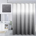 MitoVilla Grey Ombre Shower Curtain, Farmhouse Waves Fabric Shower Curtains by MitoVilla