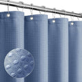 Gibelle Moonlight Blue Shower Curtain, Waffle Weave Textured Fabric Shower by Gibelle