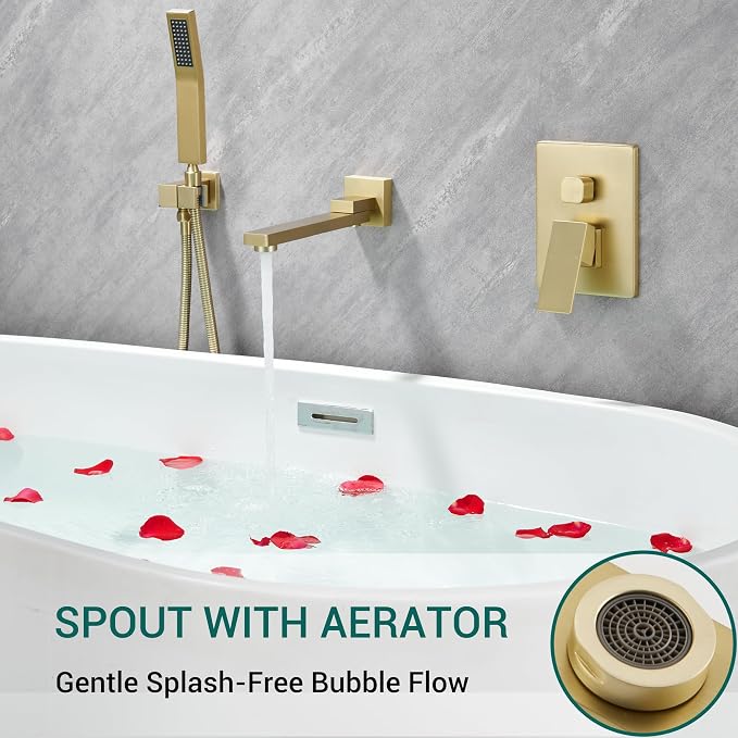 DASAN Swiveling Wall Mount Tub Filler Faucet Set - Image 2