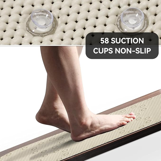 Double Layer Foam Non Slip Bathtub Mat 37x17in, More Comfortable and Thicker - Image 8