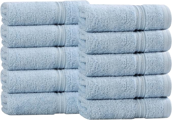 Superior Egyptian Cotton 10-Piece Face Towel Set, Small Towels by SUPERIOR