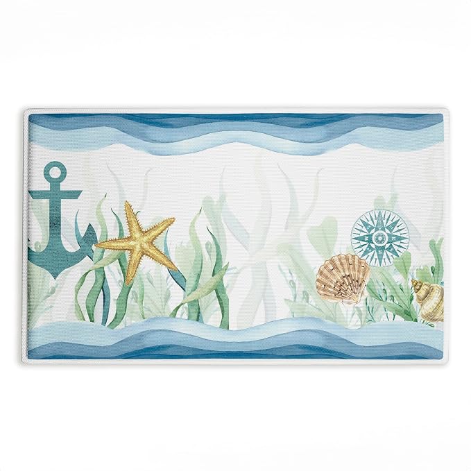 Stupell Industries Bayside Sea Life & Waves Plush Bathroom Mat & Bath Rug by StupellIndustries