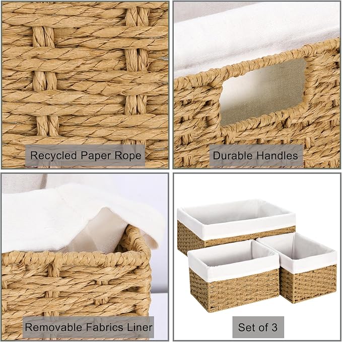 Vagusicc Wicker Storage Basket, Large Wicker Basket Cube Storage Bins - Image 3