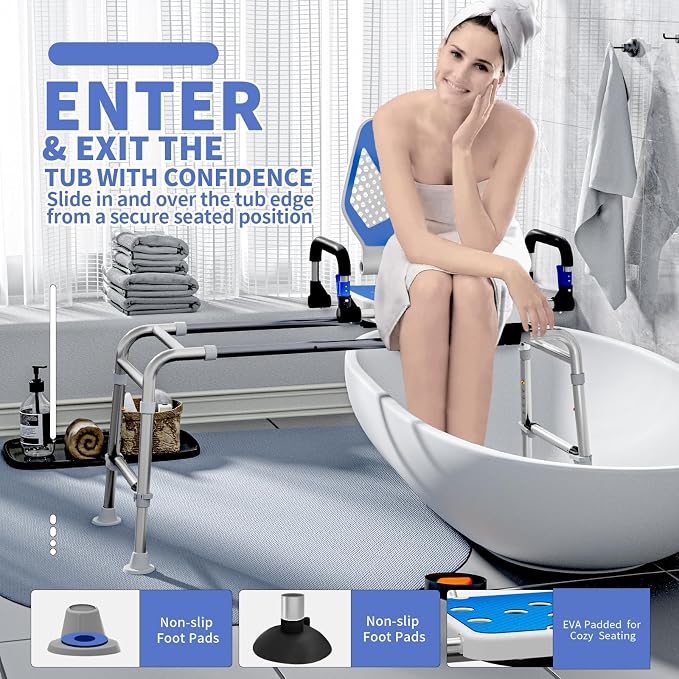 Sliding Shower Chair Swivel Tub Transfer Bench - Image 6