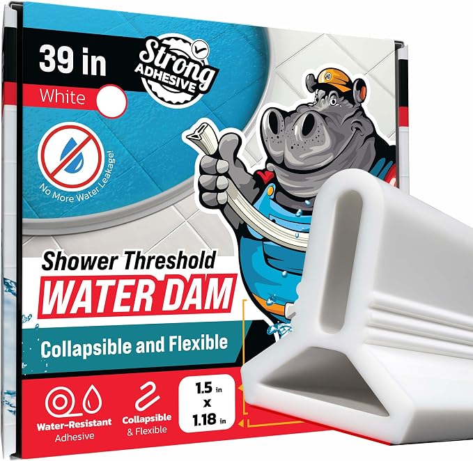 Shower Threshold Water Dam Barrier 39" by ExploreHippoDam
