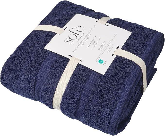 SOFE H&L | Olea Luxury Turkish Cotton Bath Towel Set of 1 : 1 Jumbo Bath Towel - Image 6