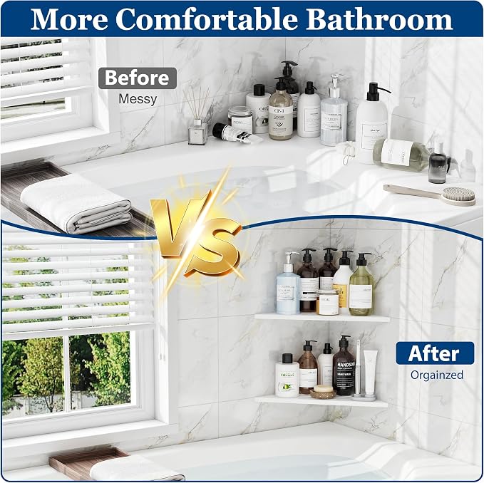 Corner Shower Shelves, 12” Recessed Tile Shower Shelf, 304 Stainless Steel - Image 6