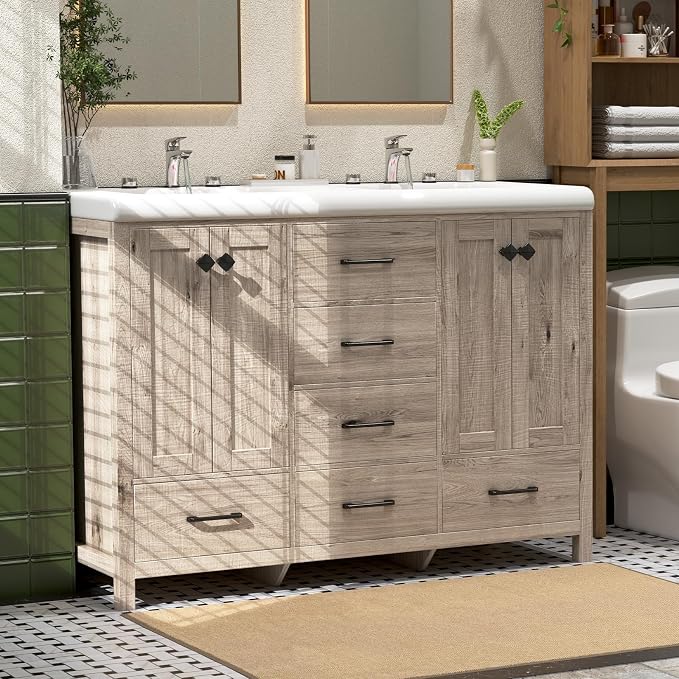 48 Inch Bathroom Vanity with Sink, Bathroom Vanity Cabinet with Doulble Sink - Image 8