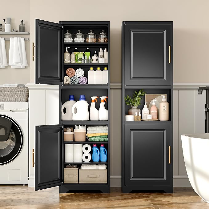 SISESOL 67" Tall Narrow Storage Cabinet - Image 4