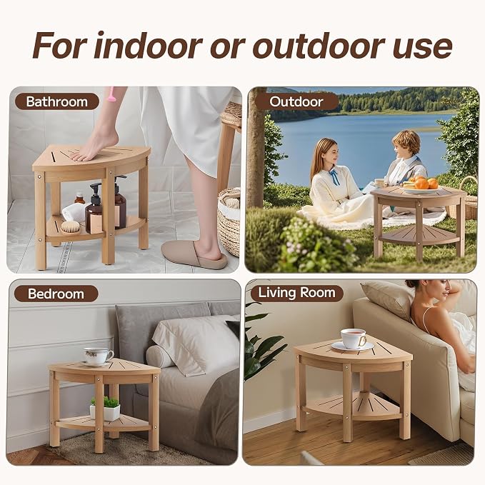 Shower Stool for Inside Shower, Corner Shower Stool, Shower Bench Seat - Image 5