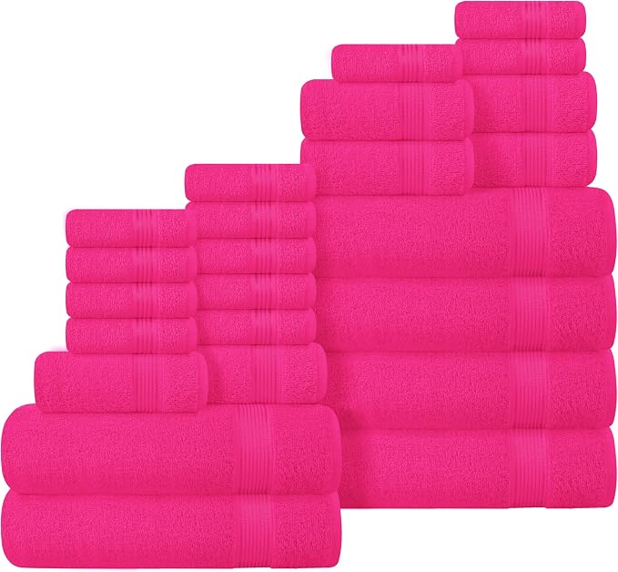 Belizzi Home 100% Cotton Towel Set, Contains 6 Soft Bath Towel, 6 Hand Towels by Unknown