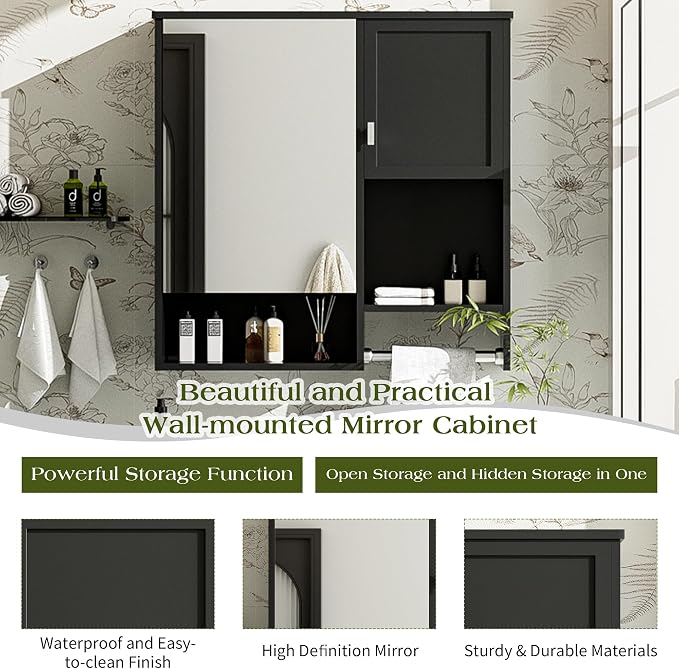 29'' x 28'' Modern Wall Mounted Bathroom Medicine Cabinet, Bathroom Wall - Image 4